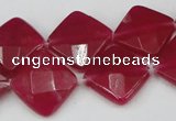 CCN403 15.5 inches 15*15mm faceted diamond candy jade beads
