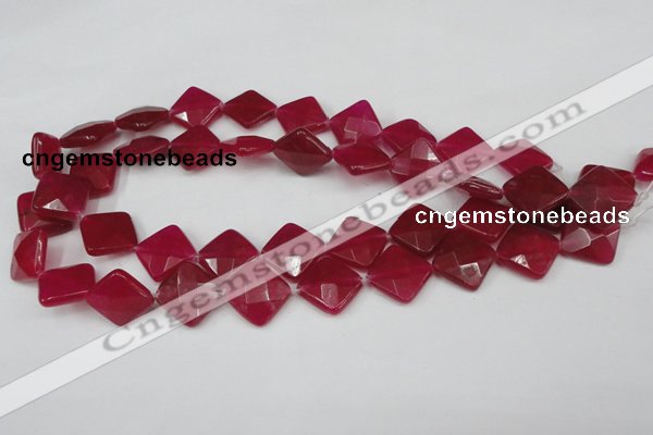 CCN403 15.5 inches 15*15mm faceted diamond candy jade beads