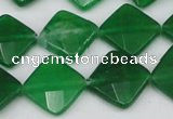 CCN405 15.5 inches 15*15mm faceted diamond candy jade beads