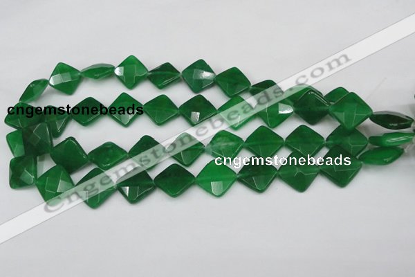 CCN405 15.5 inches 15*15mm faceted diamond candy jade beads