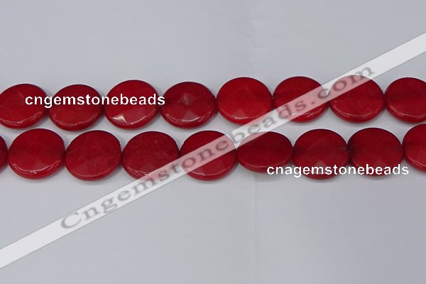 CCN4186 15.5 inches 20mm faceted coin candy jade beads wholesale