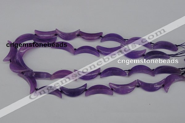 CCN419 15.5 inches 8*30mm curved moon candy jade beads wholesale