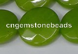 CCN4190 15.5 inches 20mm faceted coin candy jade beads wholesale