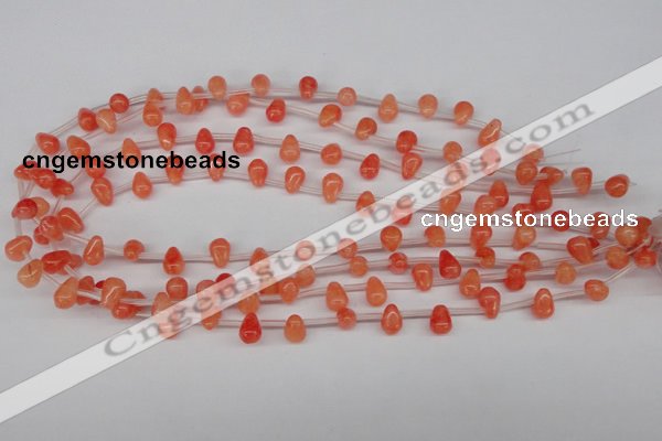 CCN433 15.5 inches Top-drilled 6*9mm teardrop candy jade beads