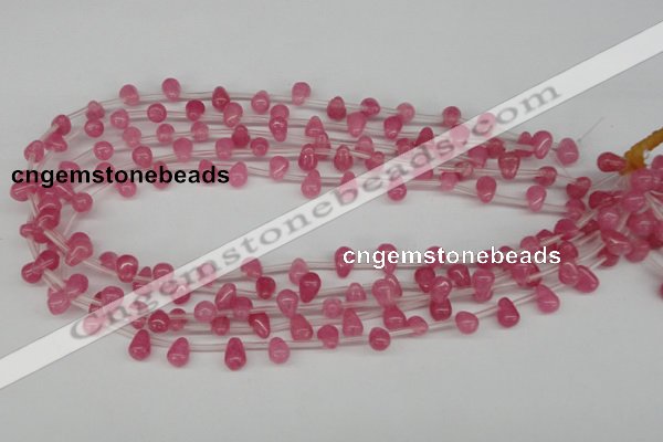 CCN434 15.5 inches Top-drilled 6*9mm teardrop candy jade beads