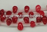 CCN437 15.5 inches Top-drilled 6*9mm teardrop candy jade beads