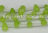 CCN438 15.5 inches Top-drilled 6*9mm teardrop candy jade beads