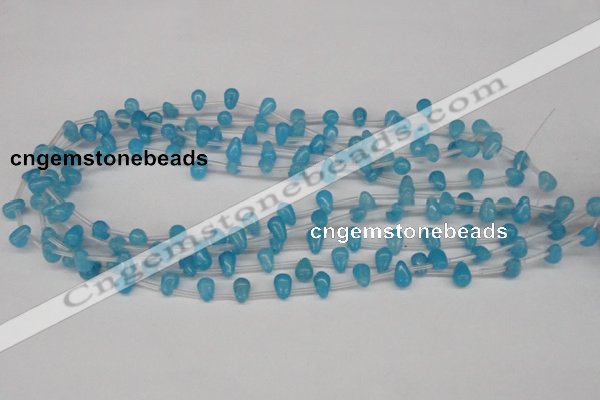 CCN440 15.5 inches Top-drilled 6*9mm teardrop candy jade beads