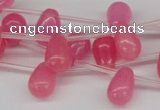 CCN450 15.5 inches Top-drilled 8*12mm teardrop candy jade beads