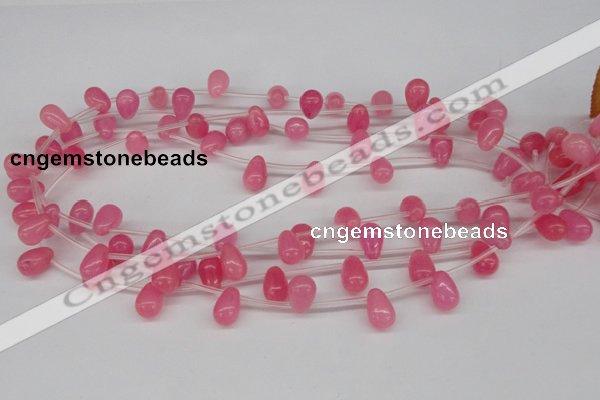 CCN450 15.5 inches Top-drilled 8*12mm teardrop candy jade beads