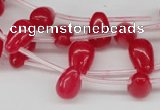 CCN452 15.5 inches Top-drilled 8*12mm teardrop candy jade beads