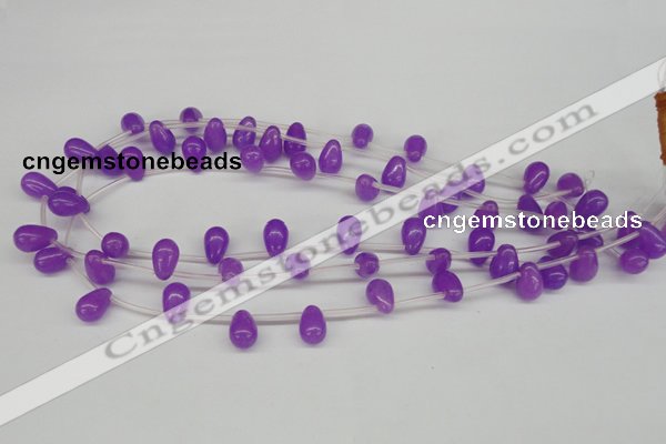 CCN453 15.5 inches Top-drilled 8*12mm teardrop candy jade beads