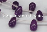 CCN454 15.5 inches Top-drilled 8*12mm teardrop candy jade beads