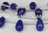 CCN455 15.5 inches Top-drilled 8*12mm teardrop candy jade beads