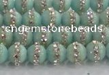 CCN4610 15.5 inches 6mm round candy jade with rhinestone beads