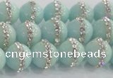 CCN4611 15.5 inches 8mm round candy jade with rhinestone beads