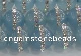 CCN4618 15.5 inches 12mm round candy jade with rhinestone beads