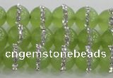 CCN4622 15.5 inches 10mm round candy jade with rhinestone beads