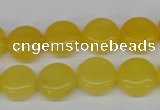 CCN475 15.5 inches 12mm flat round candy jade beads wholesale