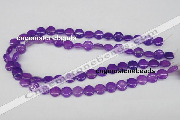 CCN478 15.5 inches 12mm flat round candy jade beads wholesale