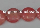 CCN495 15.5 inches 20mm flat round candy jade beads wholesale