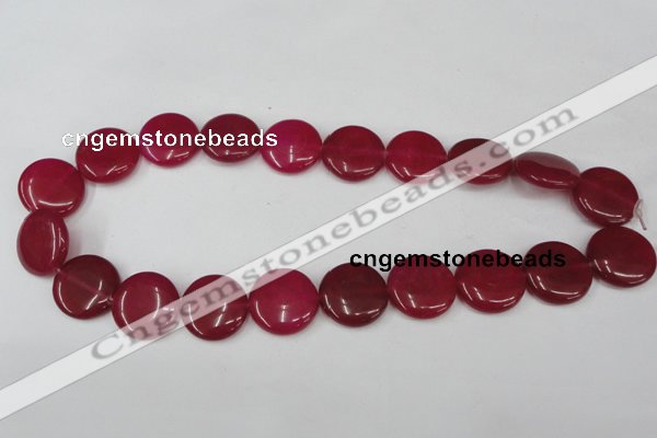 CCN497 15.5 inches 20mm flat round candy jade beads wholesale