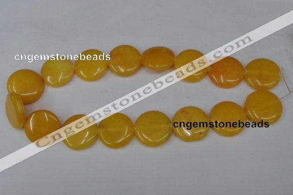 CCN505 15.5 inches 25mm flat round candy jade beads wholesale