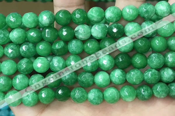 CCN5054 15.5 inches 8mm & 10mm faceted round candy jade beads