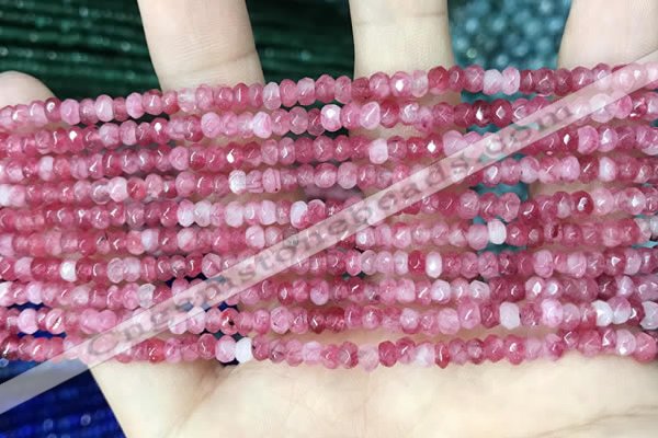 CCN5105 15 inches 3*4mm faceted rondelle candy jade beads