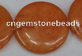 CCN511 15.5 inches 35mm flat round candy jade beads wholesale