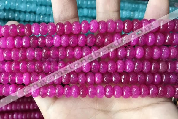 CCN5142 15 inches 5*8mm faceted rondelle candy jade beads