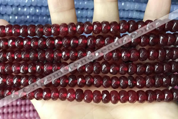 CCN5145 15 inches 5*8mm faceted rondelle candy jade beads