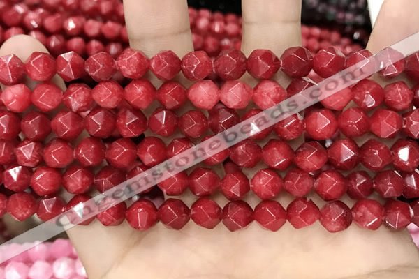 CCN5241 15 inches 8mm faceted nuggets candy jade beads