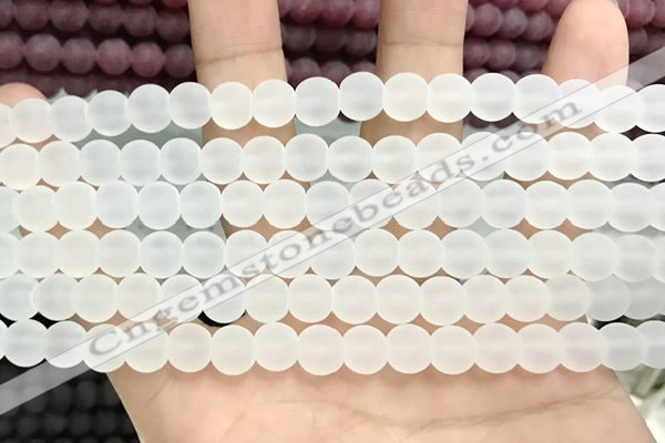 CCN5570 15 inches 8mm round matte candy jade beads Wholesale