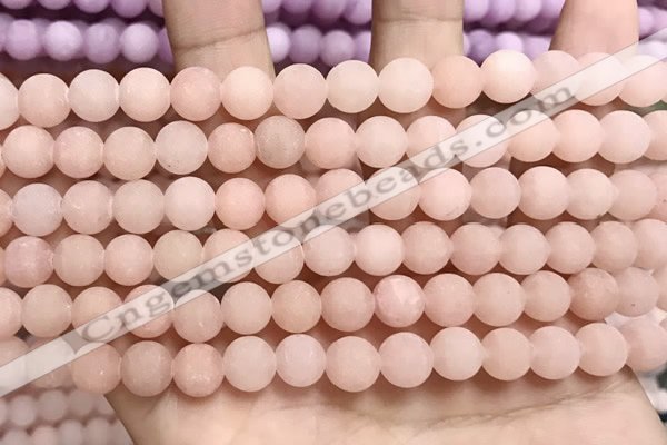 CCN5584 15 inches 8mm round matte candy jade beads Wholesale