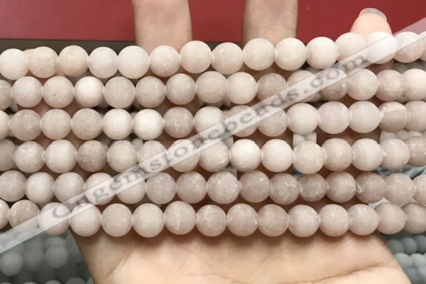 CCN5590 15 inches 8mm round matte candy jade beads Wholesale