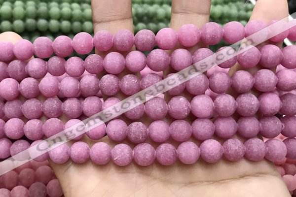 CCN5593 15 inches 8mm round matte candy jade beads Wholesale