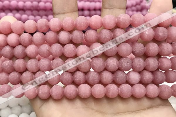 CCN5596 15 inches 8mm round matte candy jade beads Wholesale