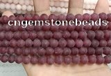 CCN5597 15 inches 8mm round matte candy jade beads Wholesale