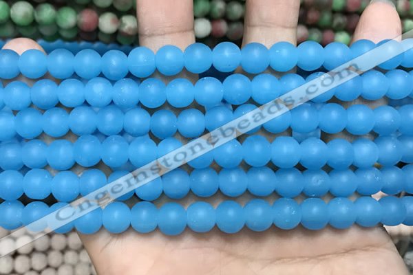 CCN5605 15 inches 8mm round matte candy jade beads Wholesale