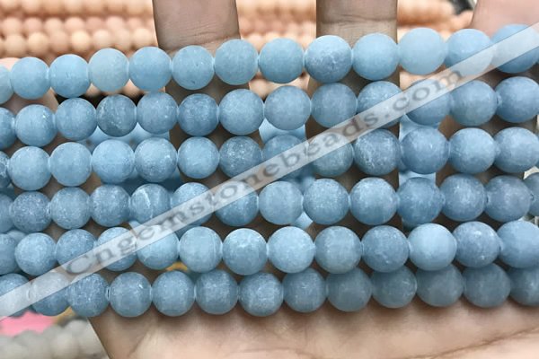 CCN5610 15 inches 8mm round matte candy jade beads Wholesale