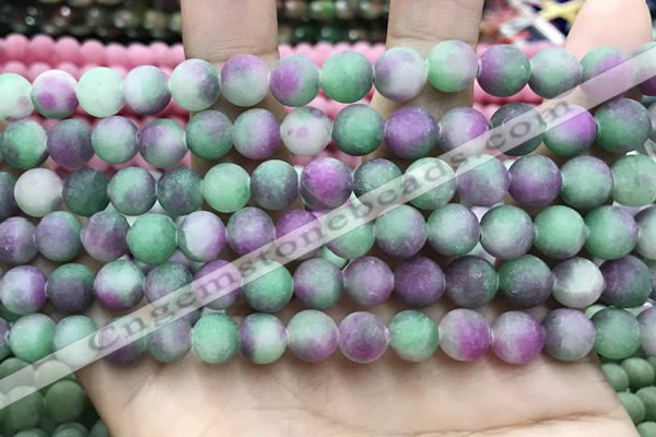 CCN5622 15 inches 8mm round matte candy jade beads Wholesale