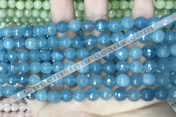 CCN5657 15 inches 8mm faceted round candy jade beads