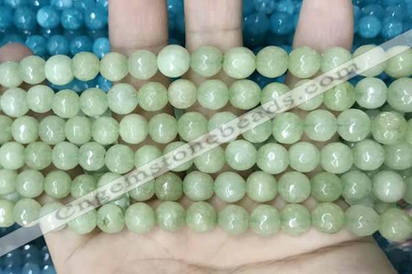 CCN5669 15 inches 8mm faceted round candy jade beads