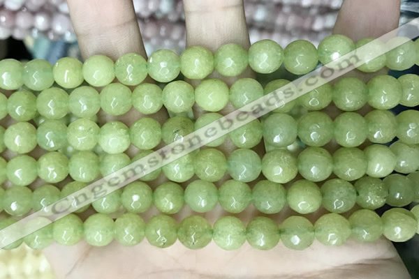 CCN5670 15 inches 8mm faceted round candy jade beads