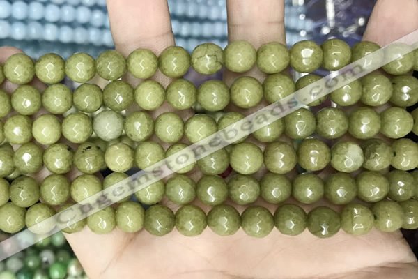 CCN5671 15 inches 8mm faceted round candy jade beads