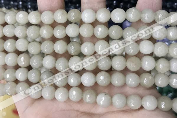 CCN5683 15 inches 8mm faceted round candy jade beads