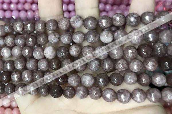 CCN5691 15 inches 8mm faceted round candy jade beads