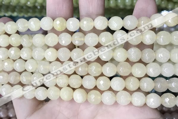 CCN5704 15 inches 8mm faceted round candy jade beads
