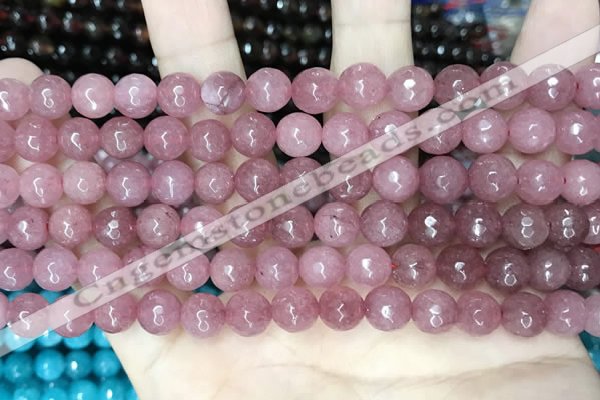 CCN5716 15 inches 8mm faceted round candy jade beads